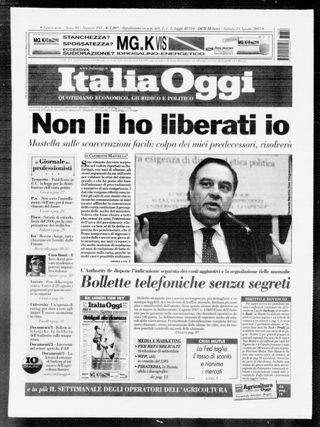 Italia oggi : quotidiano di economia finanza e politica